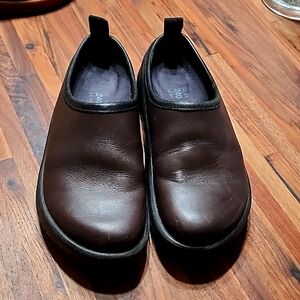 Tatami by Birkenstock brown slides, sz 37 regular/wide